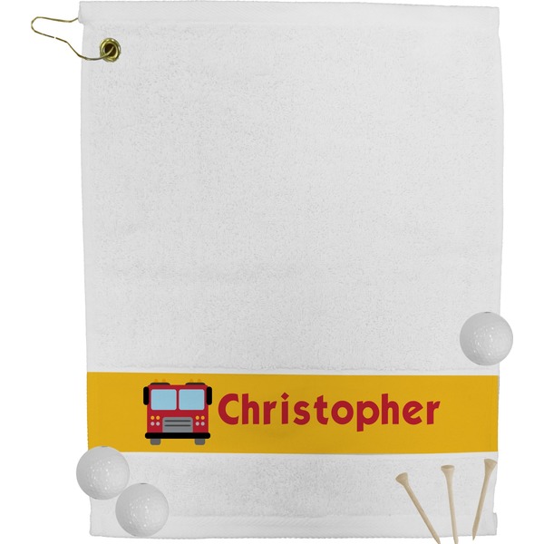 Custom Firetrucks Golf Bag Towel (Personalized)