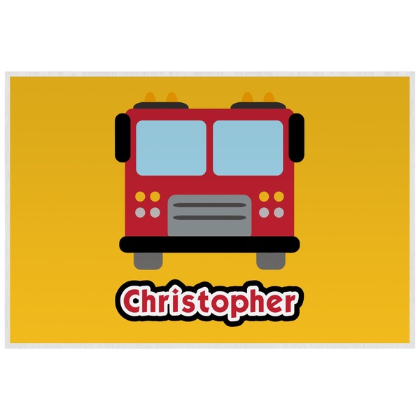 Firetrucks Personalized Placemat (Back)