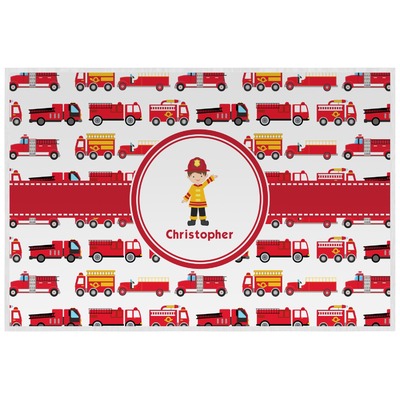 Firetrucks Laminated Placemat w/ Name or Text