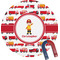 Firetrucks Round Fridge Magnet (Personalized)