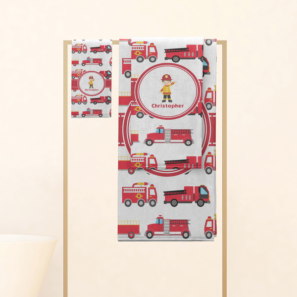 Firetrucks Personalized Towel Set