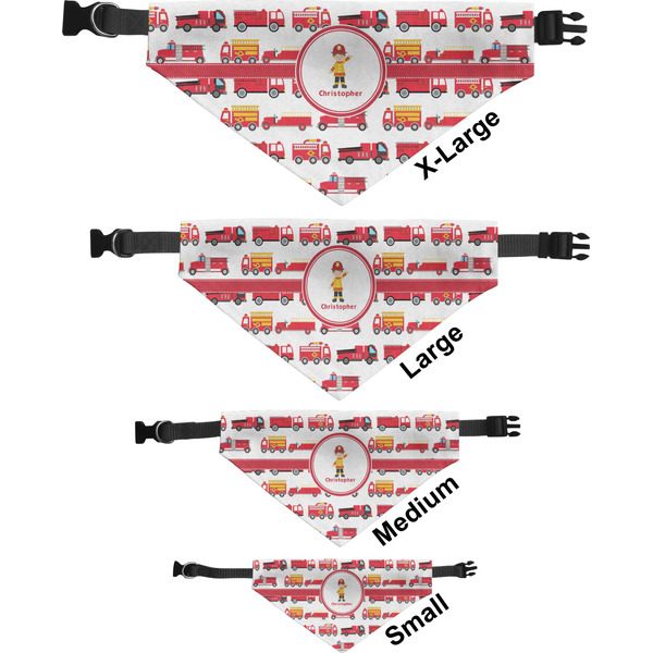 Firetrucks Pet Bandana Sizes