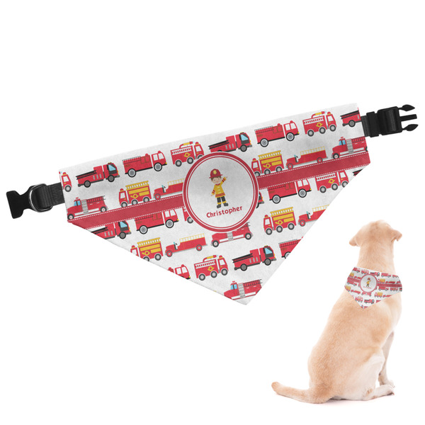 Custom Firetrucks Dog Bandana - Medium (Personalized)
