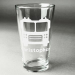 Firetrucks Pint Glass - Engraved (Single) (Personalized)