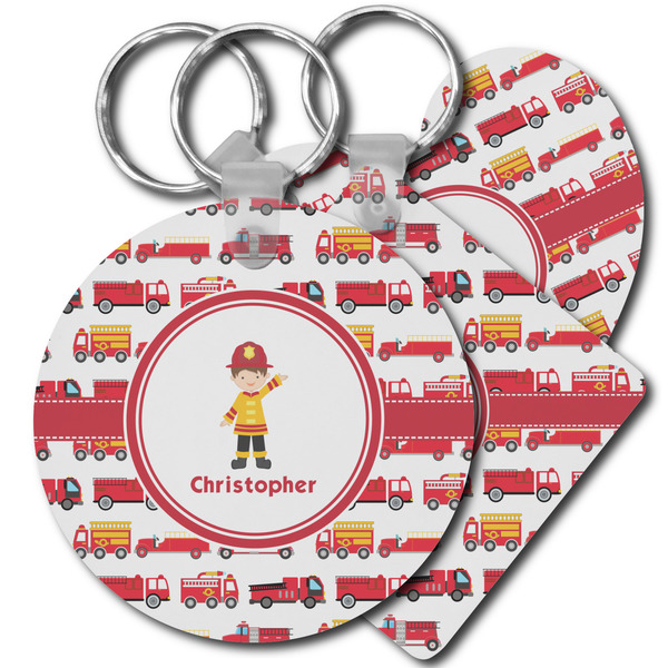 Custom Firetrucks Plastic Keychain (Personalized)