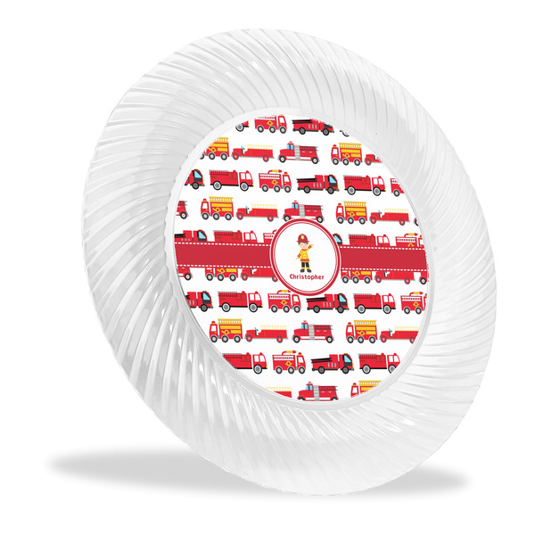 Custom Firetrucks Plastic Party Dinner Plates - 10" (Personalized)