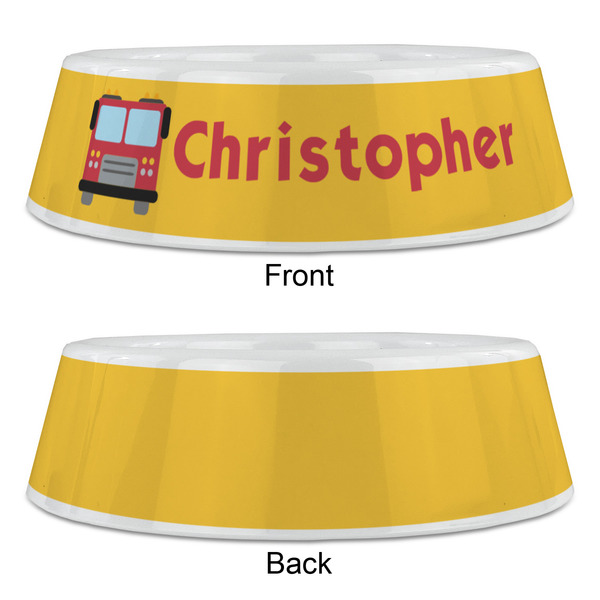 Firetrucks Plastic Pet Bowls - Large - APPROVAL