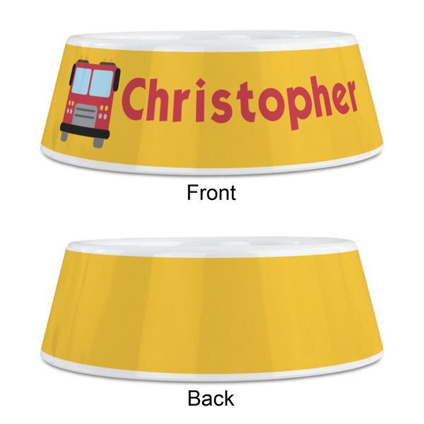 Firetrucks Plastic Pet Bowls - Medium - APPROVAL
