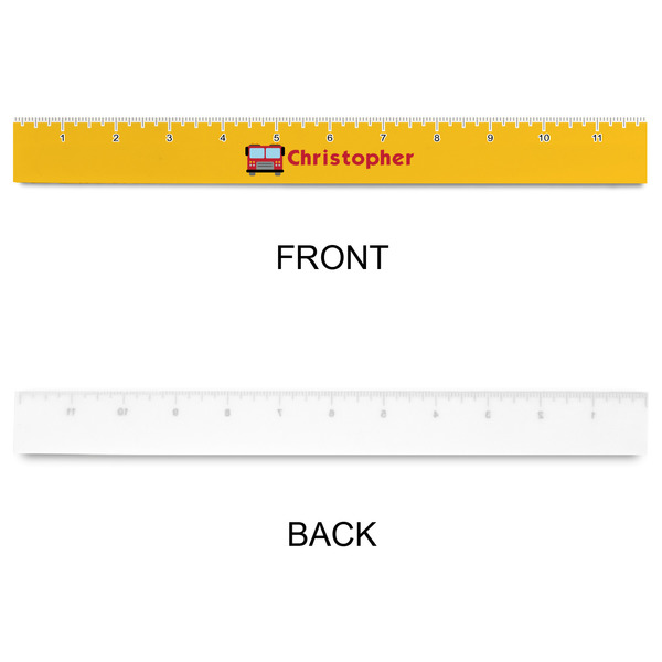 Firetrucks Plastic Ruler - 12" - APPROVAL