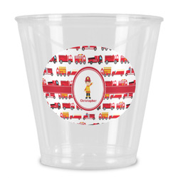 Firetrucks Plastic Shot Glass (Personalized)