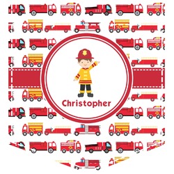 Firetrucks Iron On Faux Pocket (Personalized)