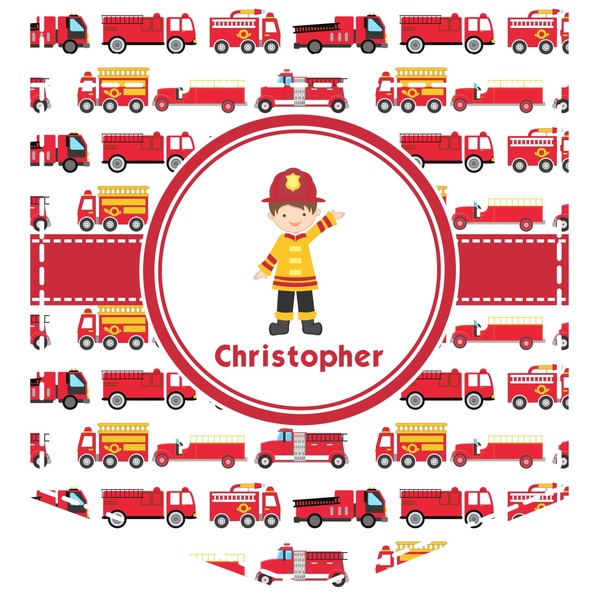 Custom Firetrucks Iron On Faux Pocket (Personalized)