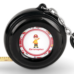 Firetrucks Pocket Tape Measure - 6 Ft w/ Carabiner Clip (Personalized)