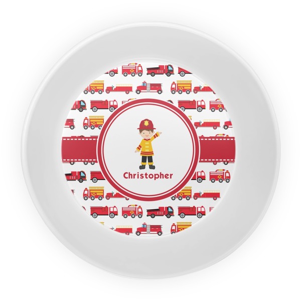 Firetrucks Melamine Bowl - Center