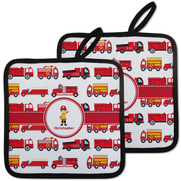 Firetrucks Pot Holders - Set of 2 MAIN