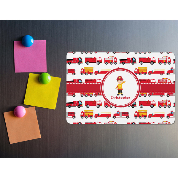 Firetrucks Rectangular Fridge Magnet - LIFESTYLE