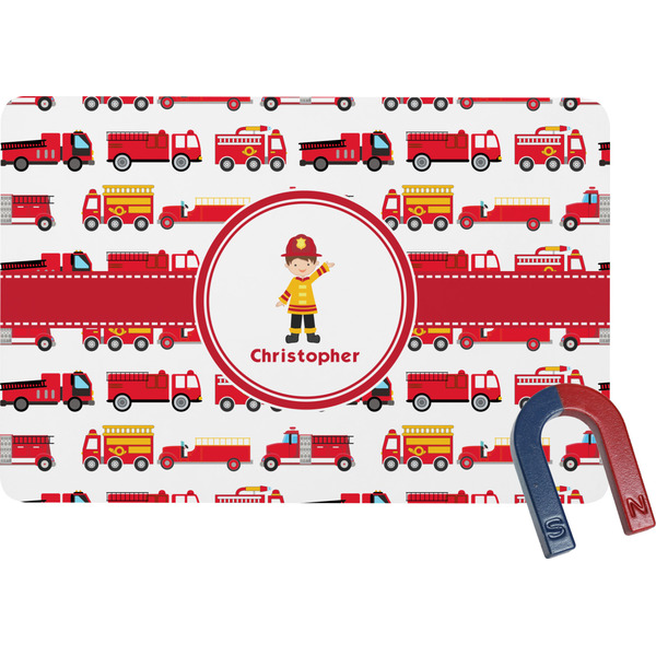 Custom Firetrucks Rectangular Fridge Magnet (Personalized)