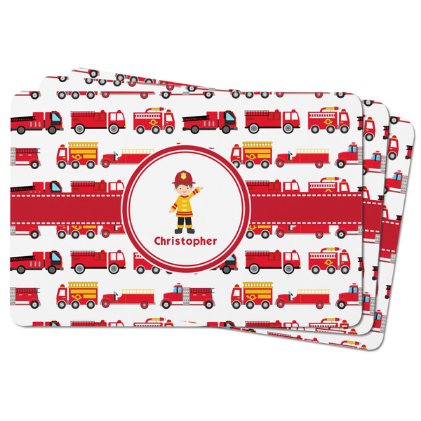 Firetrucks Rectangular Fridge Magnet - THREE
