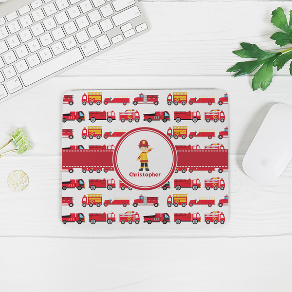 Firetrucks Rectangular Mouse Pad - LIFESTYLE 2