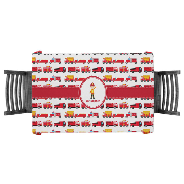 Custom Firetrucks Tablecloth - 58"x58" (Personalized)