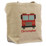 Firetrucks Reusable Cotton Grocery Bag (Personalized)