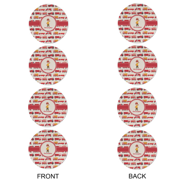 Firetrucks Round Linen Placemats - APPROVAL Set of 4 (double sided)