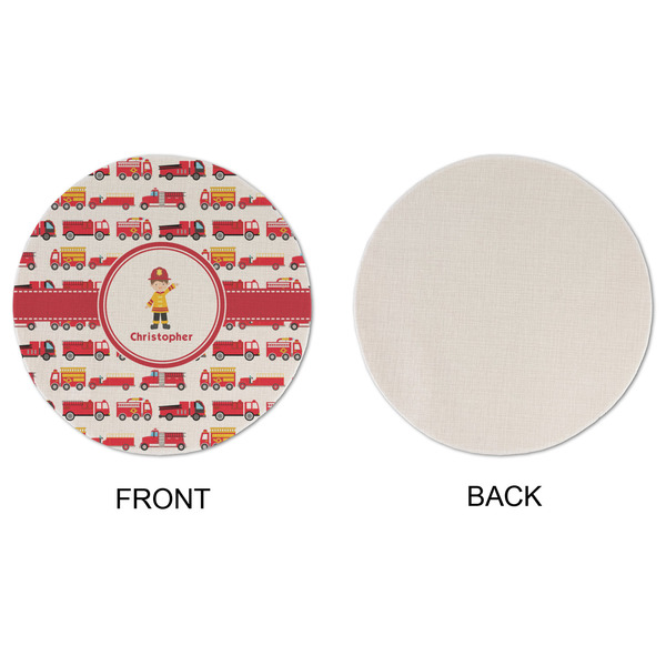 Firetrucks Round Linen Placemats - APPROVAL (single sided)