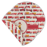 Firetrucks Round Linen Placemat - Double Sided (Personalized)