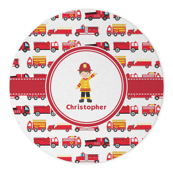 Firetrucks Round Paper Coaster - Approval