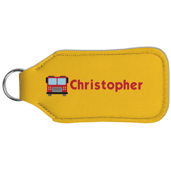 Firetrucks Sanitizer Holder Keychain - Large (Back)