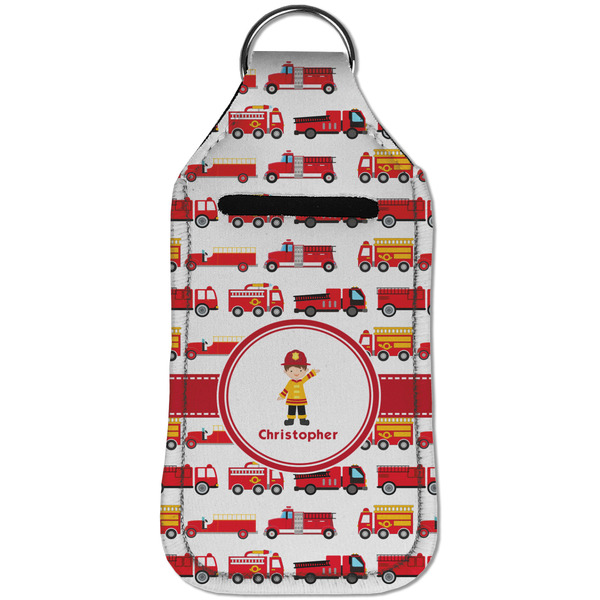Firetrucks Sanitizer Holder Keychain - Large (Front)