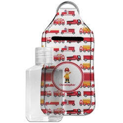Firetrucks Hand Sanitizer & Keychain Holder - Large (Personalized)