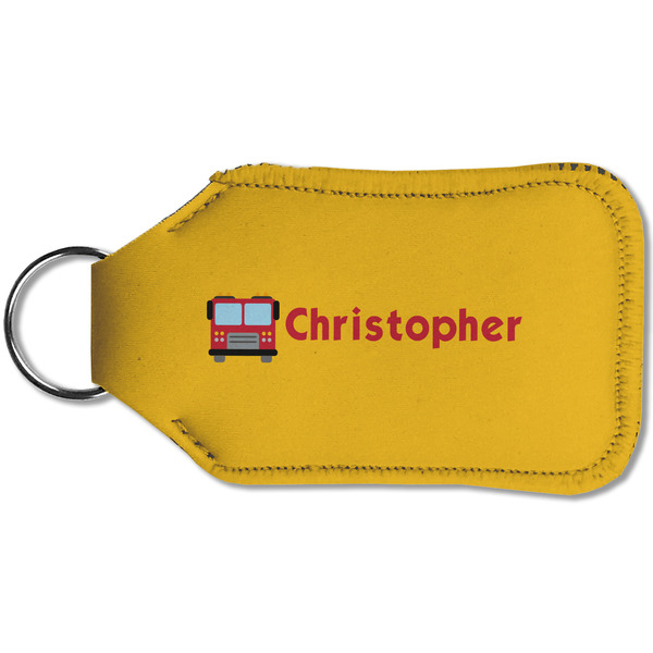 Firetrucks Sanitizer Holder Keychain - Small (Back)