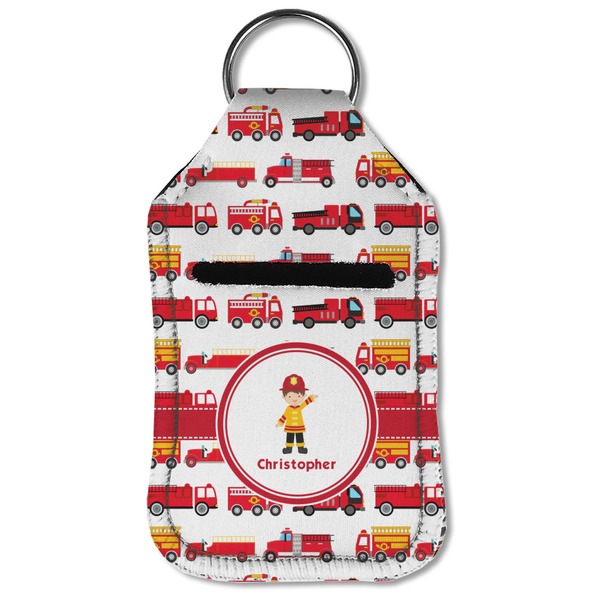 Firetrucks Sanitizer Holder Keychain - Small (Front Flat)