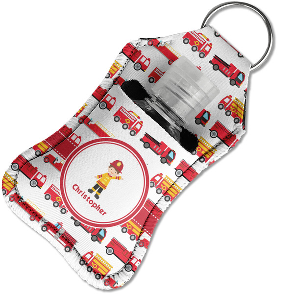 Firetrucks Sanitizer Holder Keychain - Small in Case