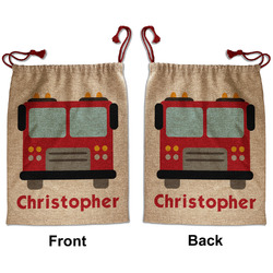 Firetrucks Santa Sack - Front & Back (Personalized)