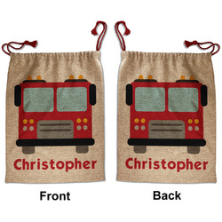 Firetrucks Santa Sack - Front & Back (Personalized)