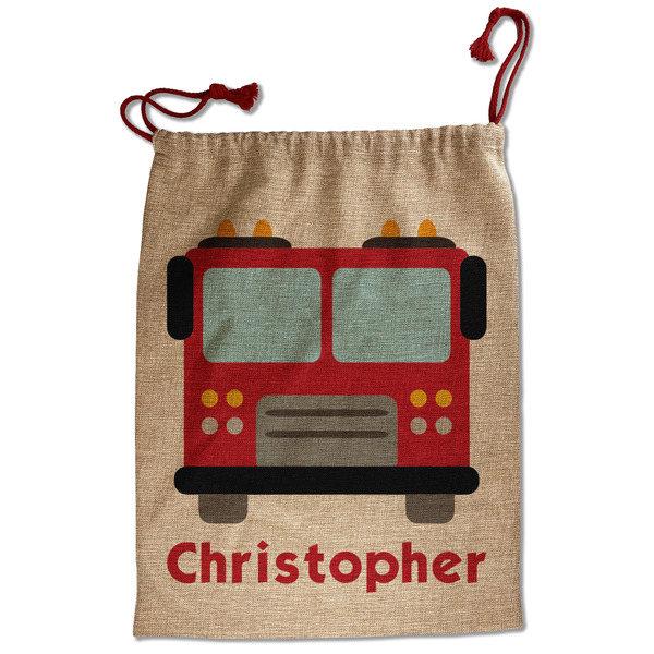 Firetrucks Santa Bag - Front