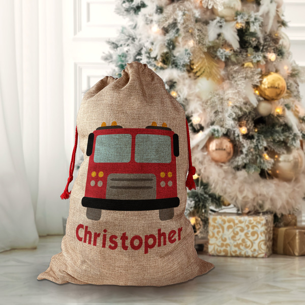 Firetrucks Santa Bag - Lifestyle