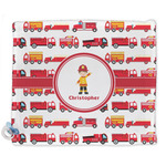 Firetrucks Security Blanket - Single Sided (Personalized)