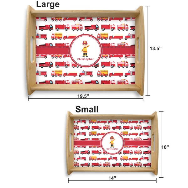 Firetrucks Serving Tray Wood Sizes