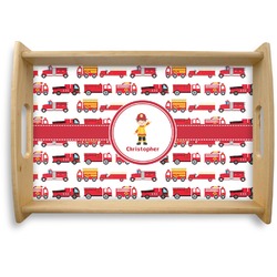 Firetrucks Natural Wooden Tray - Small (Personalized)