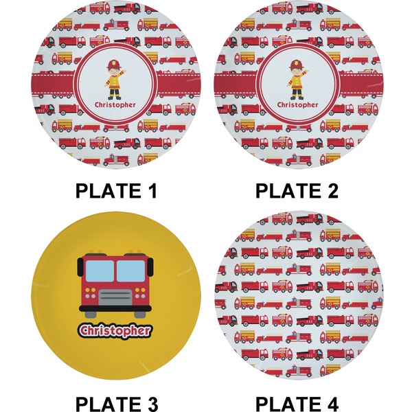 Firetrucks Set of Appetizer / Dessert Plates (Approval)