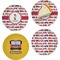 Firetrucks Set of 4 Glass Appetizer / Dessert Plate 8" (Personalized)