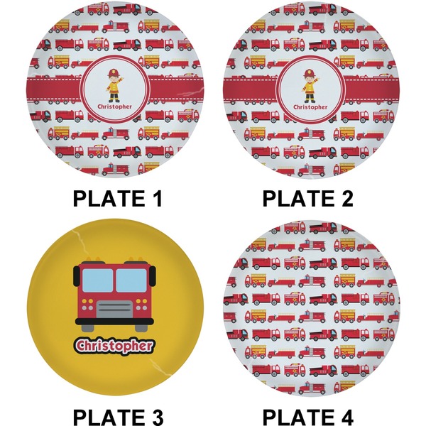 Firetrucks Set of Lunch / Dinner Plates (Approval)