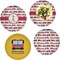 Firetrucks Set of 4 Glass Lunch / Dinner Plate 10" (Personalized)