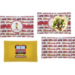 Firetrucks Set of 4 Glass Rectangular Lunch / Dinner Plate (Personalized)
