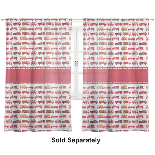 Firetrucks Sheer Curtains