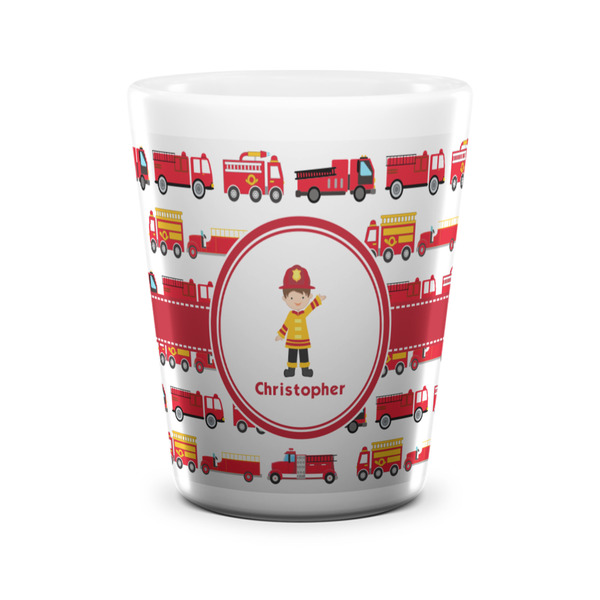 Firetrucks Shot Glass - White - FRONT