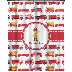 Firetrucks Extra Long Shower Curtain - 70"x84" (Personalized)